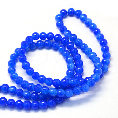 Baking Paint Imitation Jade Glass Round Bead Strands X-DGLA-Q021-10mm-33-1