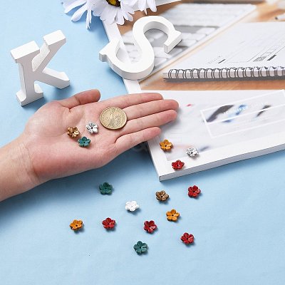 5-Petal Eco-Friendly Cowhide Bead Cap FIND-S301-03-M-1