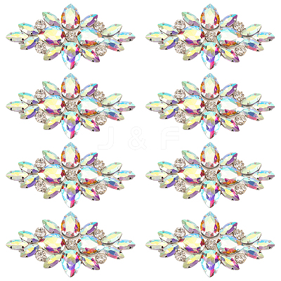 8Pcs Glass Cabochons(Hot Melt Adhesive On The Back) GGLA-FG0001-07A-1