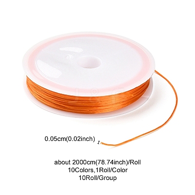 10 Rolls 10 Colors Flat Elastic Crystal String EW-YW0001-08-1