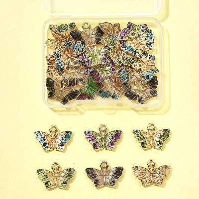 25Pcs 5 Colors Alloy Enamel Pendants ENAM-FS0003-30-1