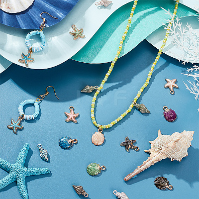 60Pcs 15 Style Alloy Enamel Pendants ENAM-PH0002-28-1