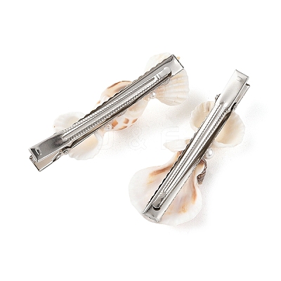 4Pcs 4 Styles Natural Shell Alligator Hair Clips PHAR-TA000014-1