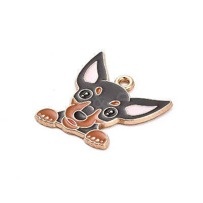 Animal Puppy Alloy Enamel Pendants FIND-V001-03G-07-1