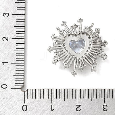 Brass Micro Pave Clear Cubic Zirconia Pendants CU-CBA4231-08P-1