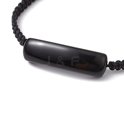 Adjustable Tube Natural Gemstone Braided Bracelets for Women BJEW-JB11006-01-1