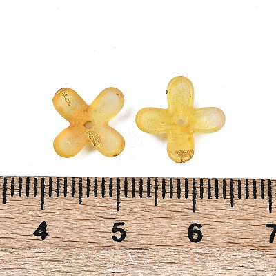 Metal Enlaced Acrylic Bead Caps OACR-G044-01I-1