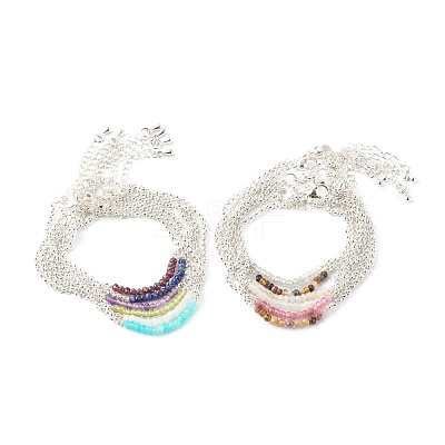 Mixed Natural Gemstone Beaded Bracelets BJEW-JB06384-1