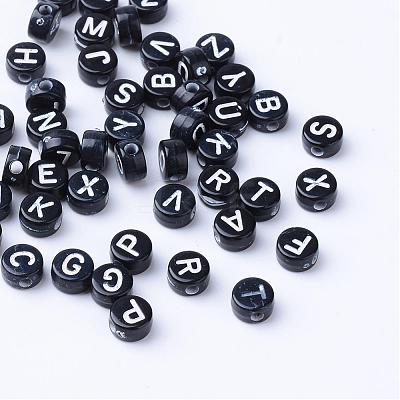 Craft Acrylic Horizontal Hole Letter Beads SACR-S201-07-1