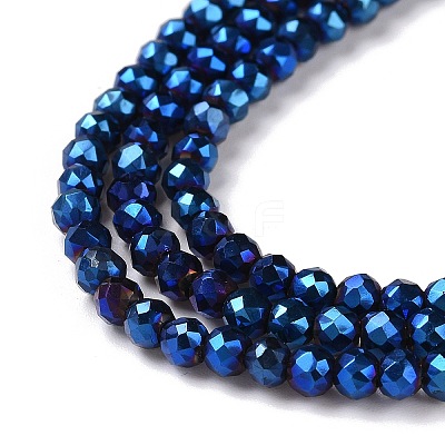 Electroplate Glass Beads Strands GLAA-H021-01B-FP03-1