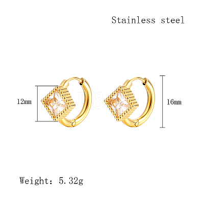 Cubic Zirconia Hoop Earrings VX9431-12-1