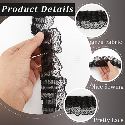 10M Polyester Pleated Lace Trim OCOR-CY0002-17C-1