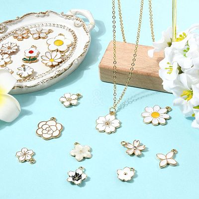 76Pcs 19 Styles Alloy Enamel Pendants ENAM-FS0004-23-1