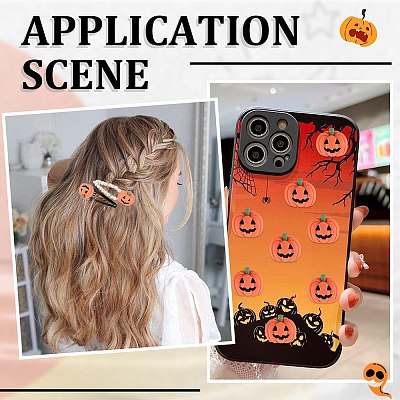 50Pcs Pumpkin Opaque Resin Cabochons RESI-SC0003-34-1