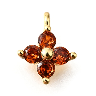 Brass Micro Pave Cubic Zirconia Pendants KK-D356-07C-G-1