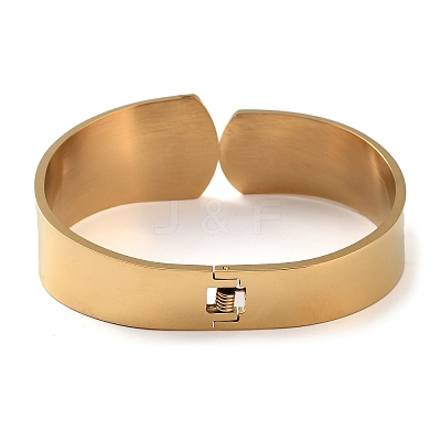 304 Stainless Steel Wide Cuff Bangles BJEW-G689-02G-1