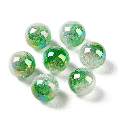 UV Plating Opaque Crackle Two-tone Acrylic Beads MACR-C032-01J-1