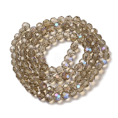 Electroplate Transparent Glass Beads Strands EGLA-A035-T6mm-L16-1