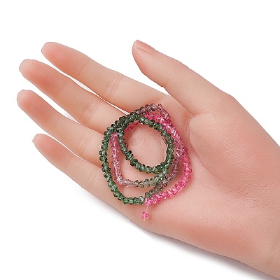 Transparent Baking Paint Glass Bead Strands GLAA-YW0003-17J-1
