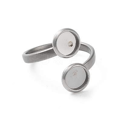 Non-Tarnish 304 Stainless Steel Open Cuff Ring Findings X-STAS-E124-05A-P-1
