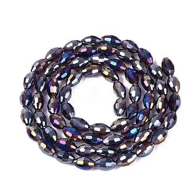Electroplate Transparent Glass Beads Strands GL-N002-01A-A19-1