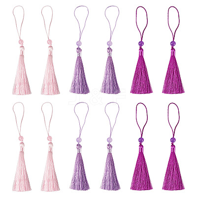 24Pcs 3 Colors Polyester Tassel Decorations OCOR-TADJ0007-01D-1