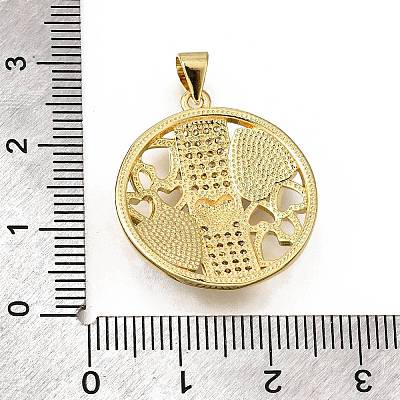 Brass Micro Pave Cubic Zirconia Shell Pendants KK-D328-16G-1
