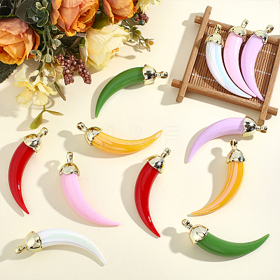 12Pcs 6 Colors Opaque Acrylic Big Pendants FIND-ME0003-97-1