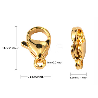 304 Stainless Steel Lobster Claw Clasps X-STAS-R050-11x7mm-02-1