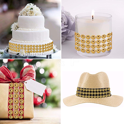 Plastic Sparkling Flower Shape Mesh Wrap Roll DIY-CJC0001-08B-1