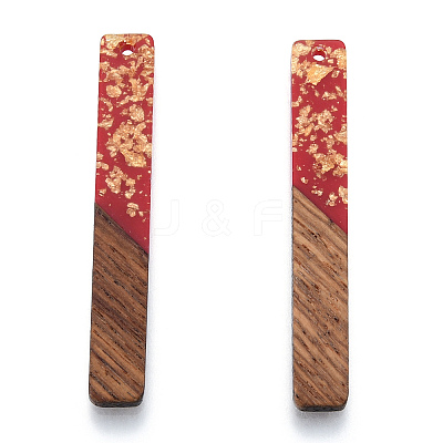 Opaque Resin & Walnut Wood Big Pendants RESI-N025-034-E04-1