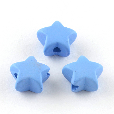 Star Spray Painted Fluorescent Acrylic Beads MACR-R554-13-1