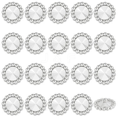 20Pcs Alloy Rhinestone Shank Buttons BUTT-GA0001-19A-1