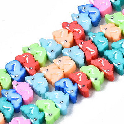 Handmade Polymer Clay Beads Strands CLAY-N008-059-1