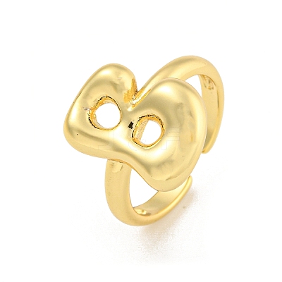 Brass Letter Open Cuff Rings for Women RJEW-G313-01B-G-1