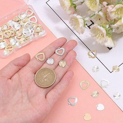 80Pcs 4 Style Brass Charms KK-FH0002-94-1