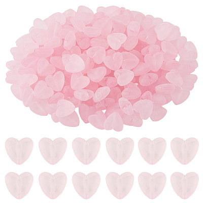 300Pcs 3 Bags Transparent Frosted Acrylic Beads FACR-PA0001-02A-1