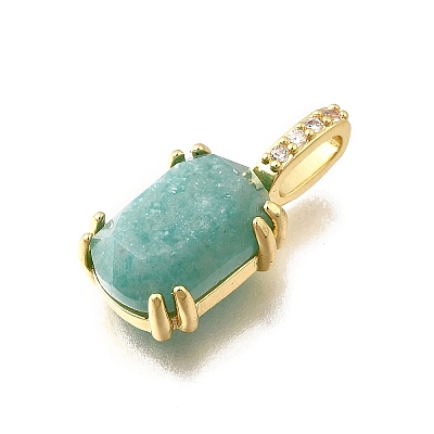 Natural Amazonite Faceted Oval Pendants KK-F899-03B-G-1