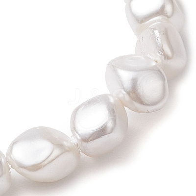 Electroplated Nuggets Shell Pearl Beaded Stretch Bracelets for Women BJEW-JB10710-1