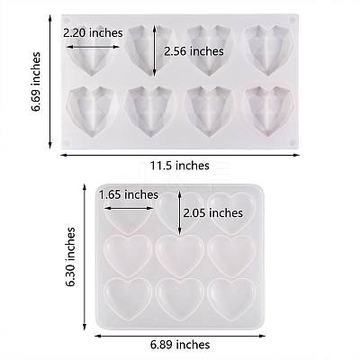 2Pcs 2 Style DIY Food Grade Silicone Molds DIY-SZ0006-55-1