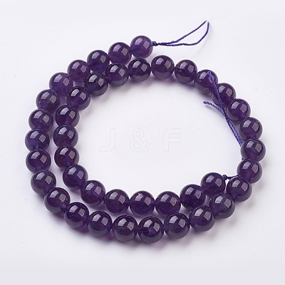 Natural Amethyst Bead Strands G-J376-20-10mm-1