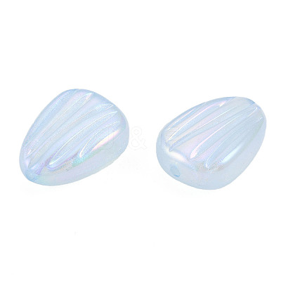 Rainbow Iridescent Plating Acrylic Beads OACR-N010-079-1