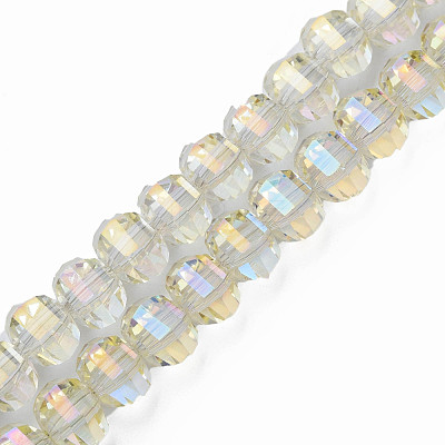Electroplate Transparent Glass Beads Strands EGLA-N002-30-C10-1