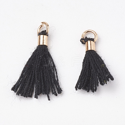 Polycotton(Polyester Cotton) Tassel Pendant Decorations X-FIND-S275-G-M-1