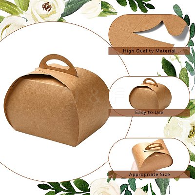 40Pcs 4 Styles Kraft Paper Hand-held Cake Box CON-CJ0001-21-1