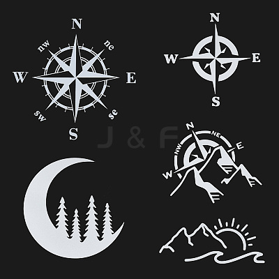5 Sheets 5 Styles PVC Waterproof Stickers DIY-GF0006-27-1