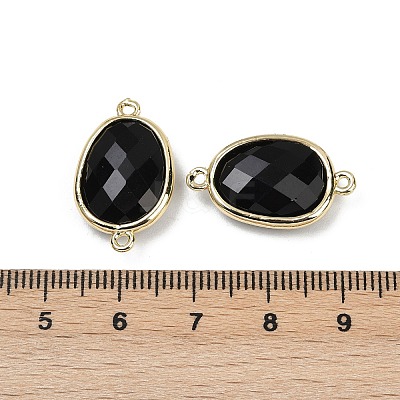 Natural Obsidian Faceted Connector Charms G-K347-11G-16-1