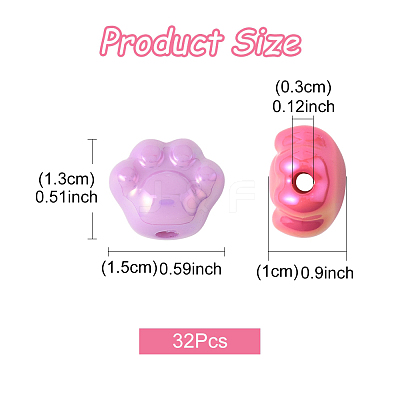 32Pcs UV Plating Acrylic Beads PACR-FS0001-04-1