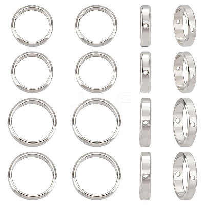 16Pcs 2 Styles 201 Stainless Steel Bead Frames STAS-UN0042-91-1