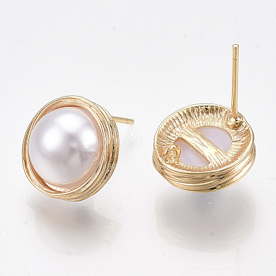 Brass Stud Earring Findings KK-S350-429-1